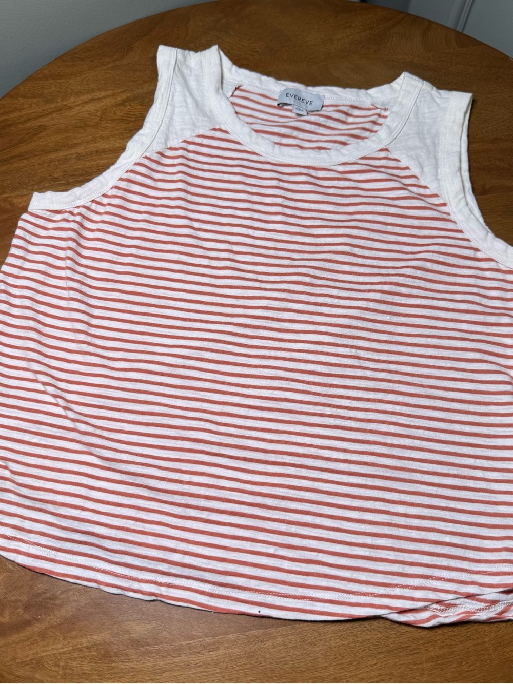 Evereve Coral and White Striped Tank